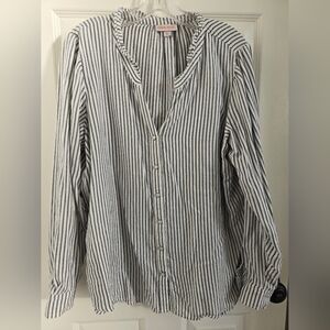 Knox Rose Blue and White Striped Button Down Shirt